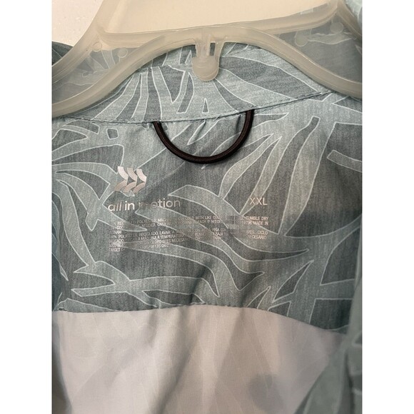 All in Motion Light Green Floral Print Short Sleeve Polo Shirt Men’s Size XXL - Picture 4 of 4